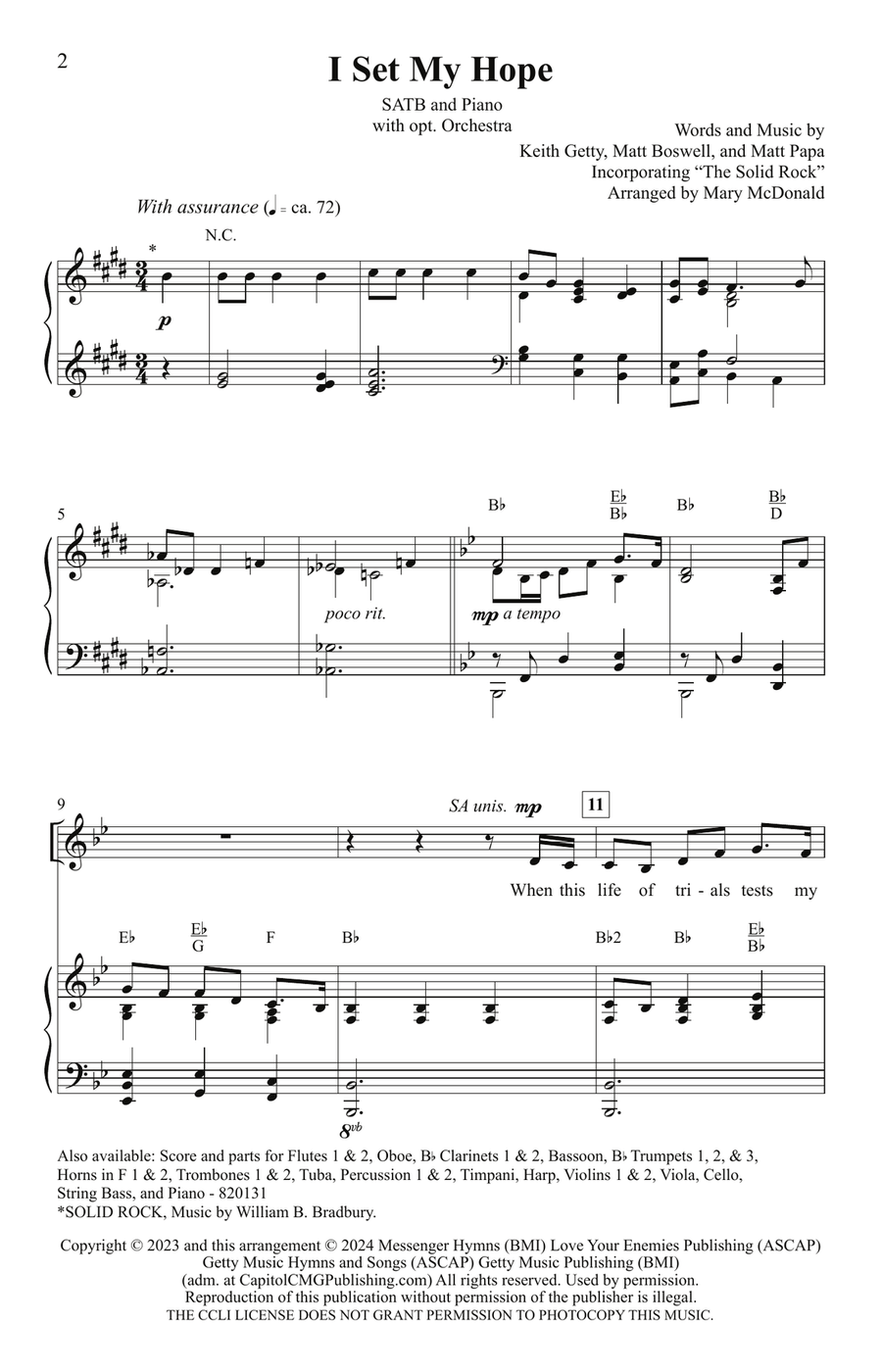 I Set My Hope (Digital) I Set My Hope (Digital) 4-Part scores gallery preview page 2