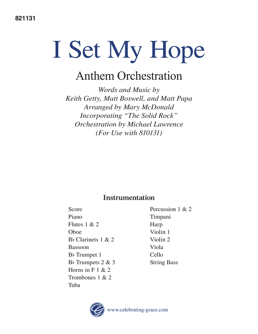 I Set My Hope Orchestration (Digital) 4-Part scores gallery preview page 2