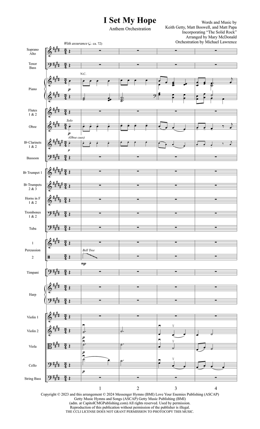 I Set My Hope Orchestration (Digital) 4-Part scores gallery preview page 3