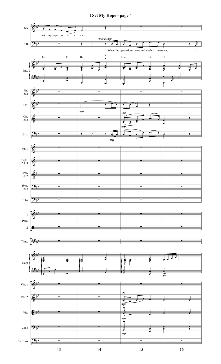 I Set My Hope Orchestration (Digital) 4-Part scores gallery preview page 6