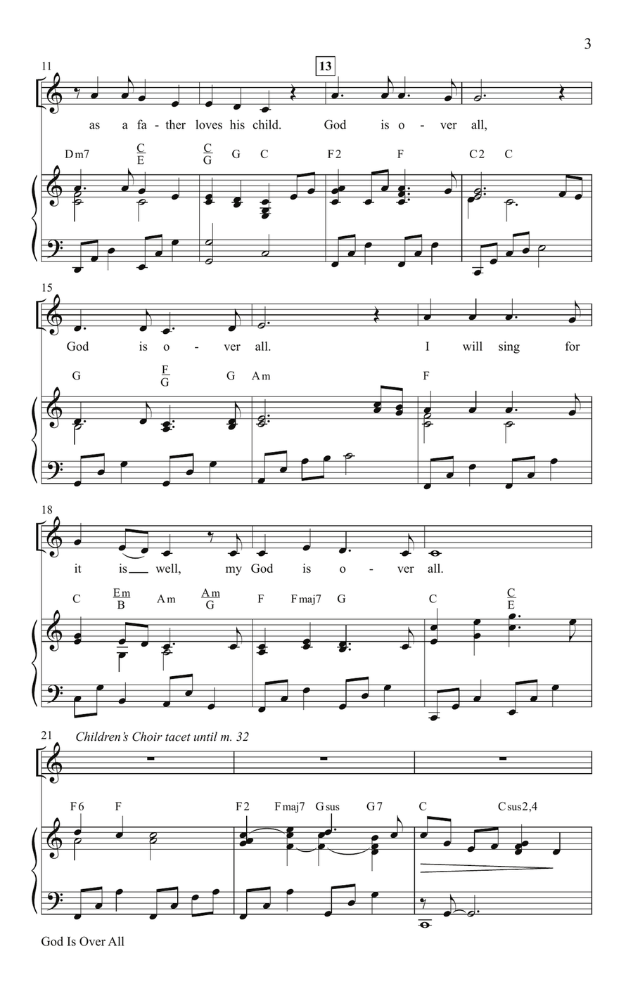 God Is Over All (Digital) 4-Part - Digital Sheet Music page 3
