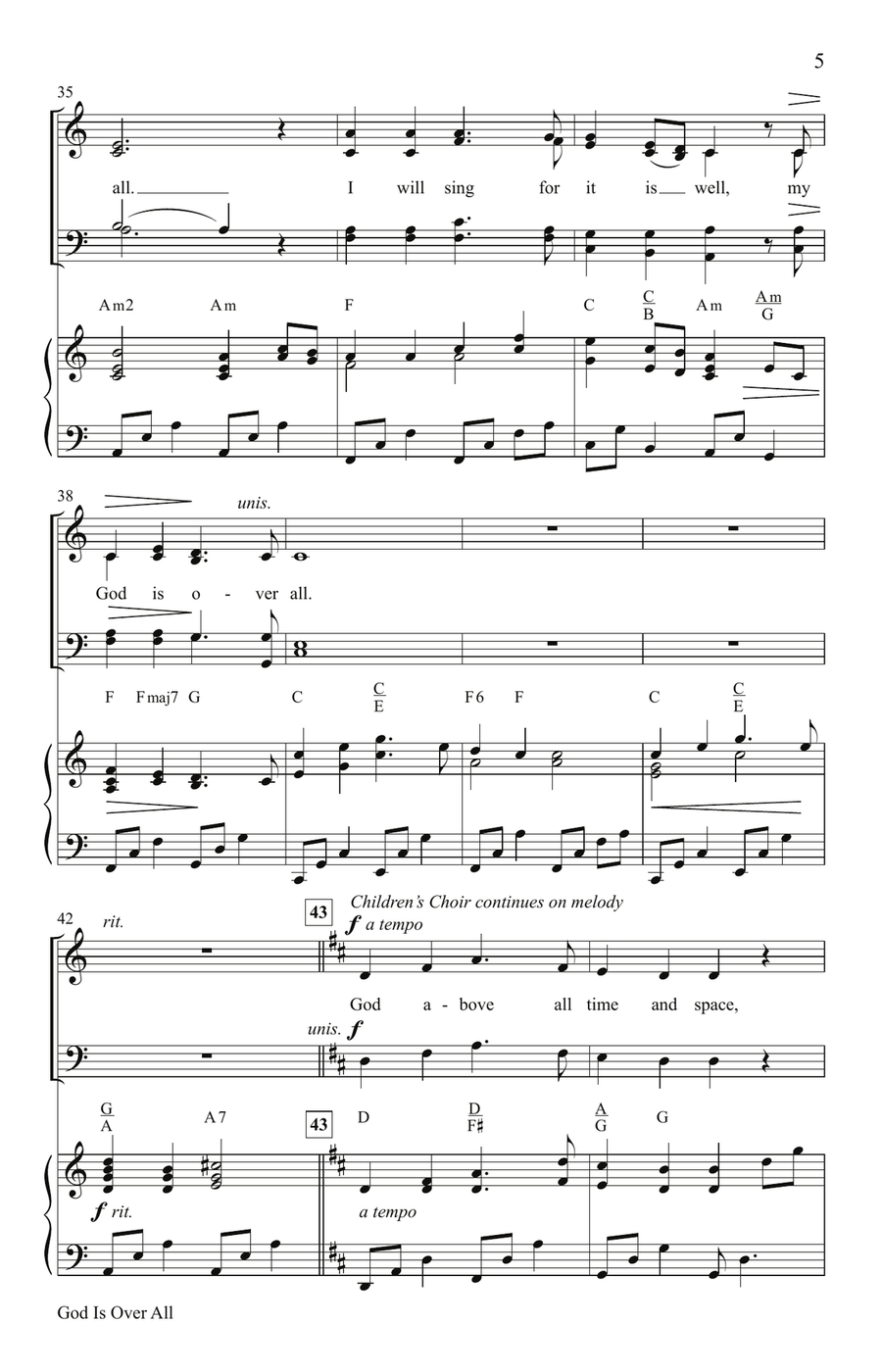God Is Over All (Digital) 4-Part - Digital Sheet Music page 5