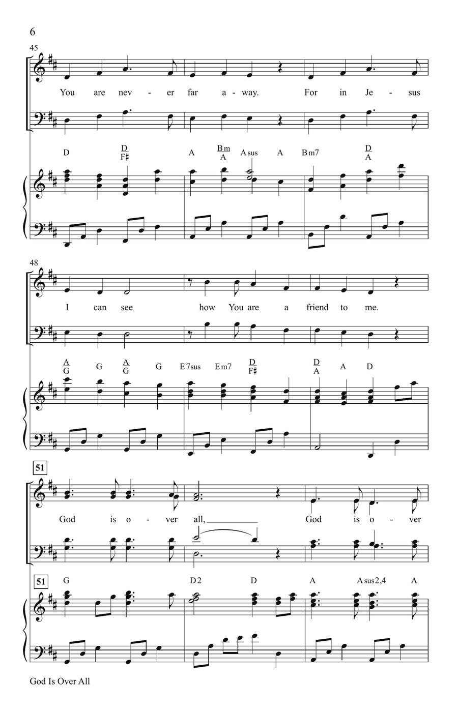 God Is Over All (Digital) 4-Part - Digital Sheet Music page 6