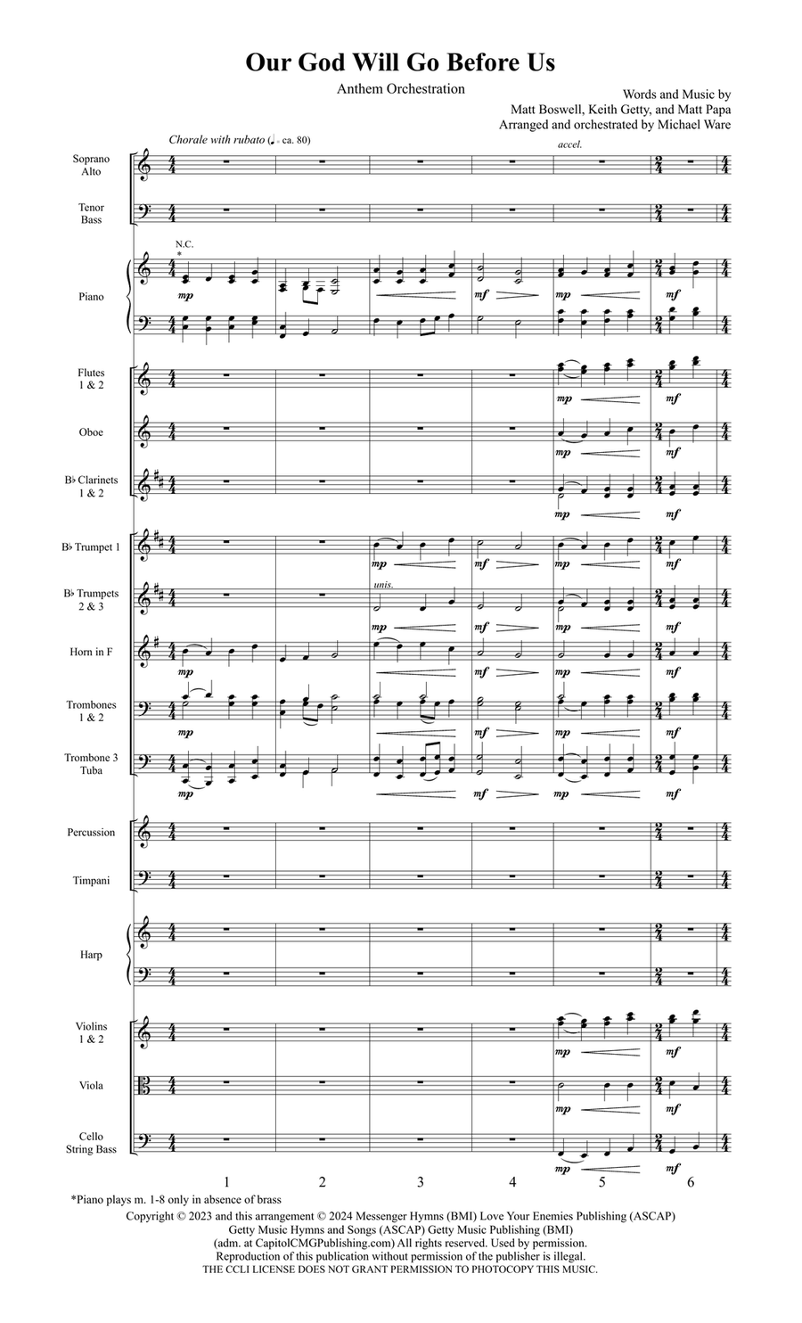 Our God Will Go Before Us Orchestration (Digital) 4-Part scores gallery preview page 3
