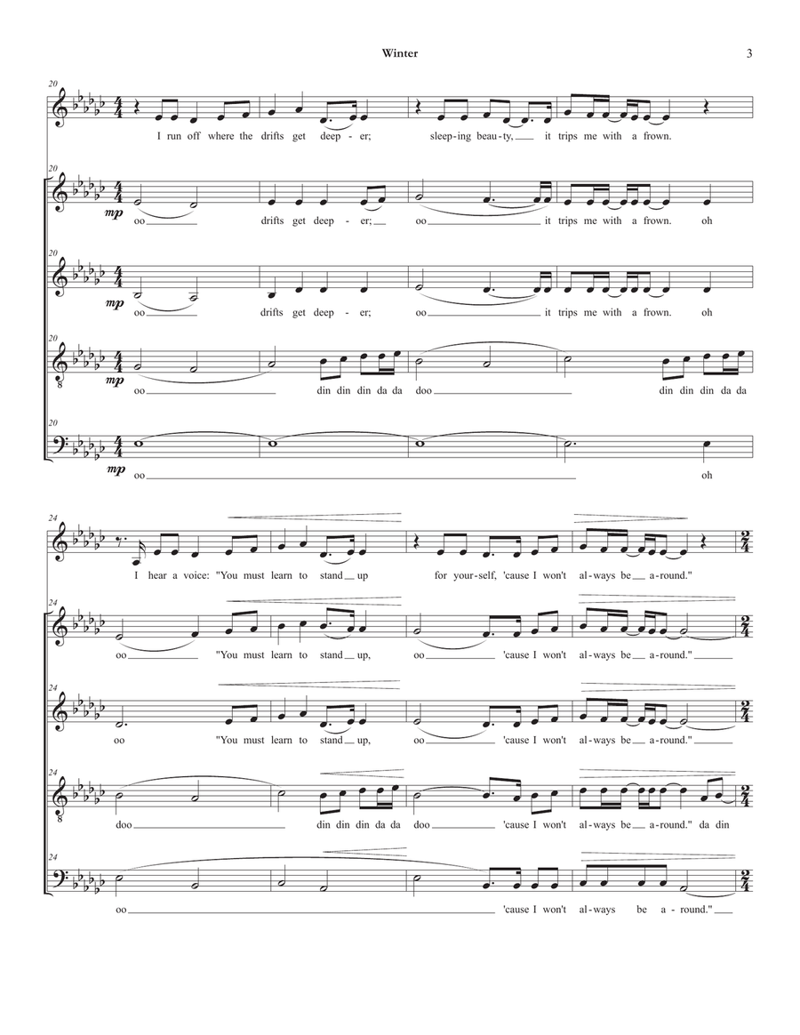 Winter Winter SSAATTBB scores gallery preview page 3