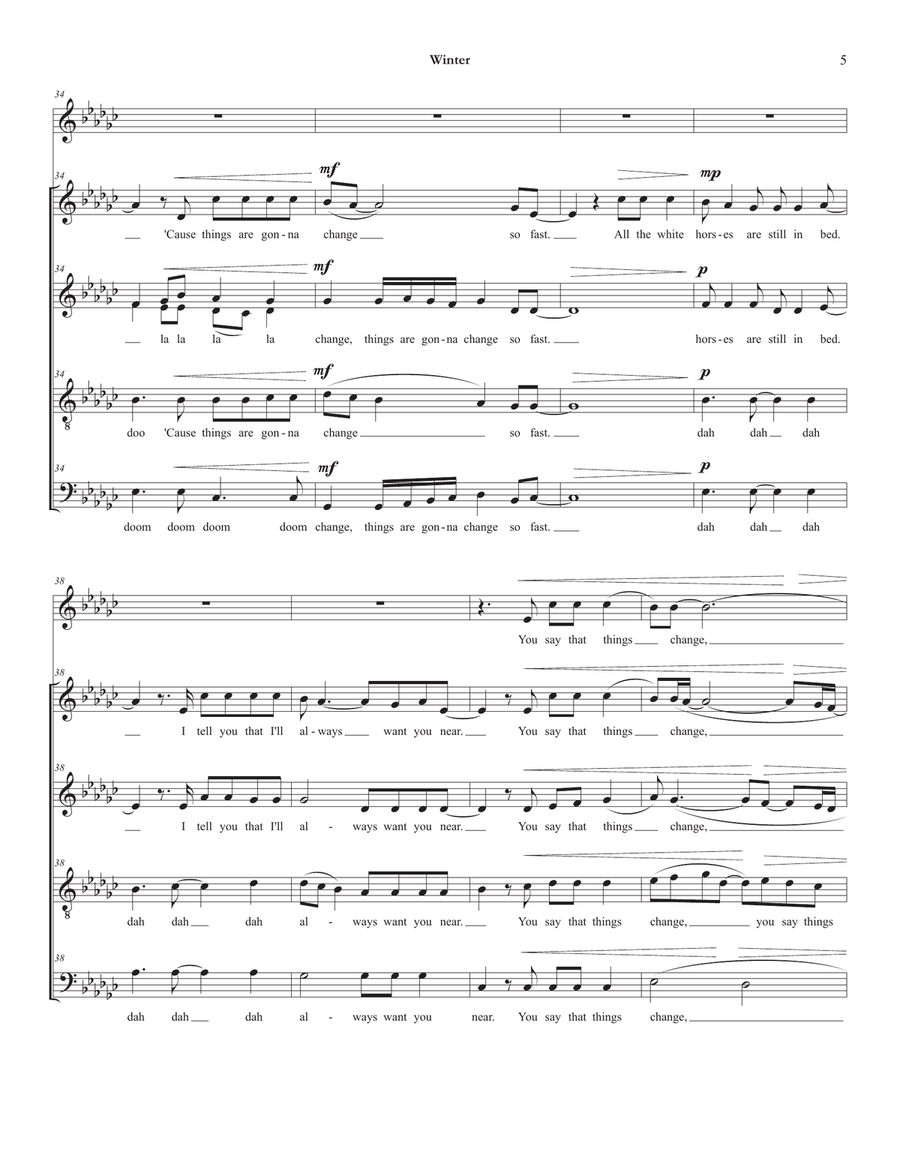 Winter Winter SSAATTBB scores gallery preview page 5