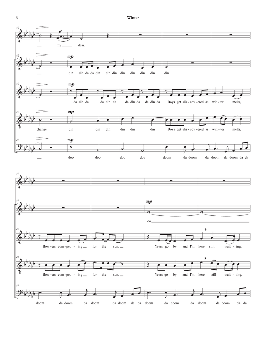 Winter Winter SSAATTBB scores gallery preview page 6