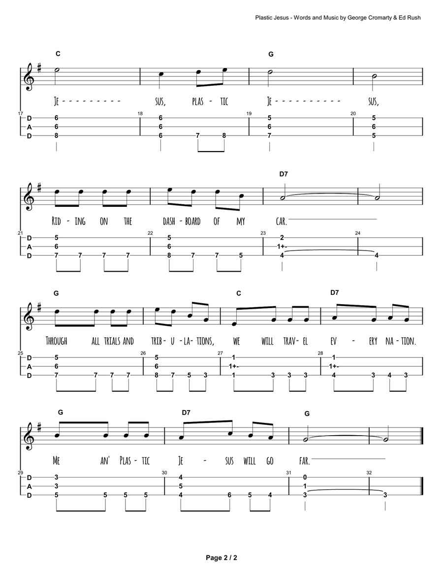 Plastic Jesus Dulcimer scores gallery preview page 5