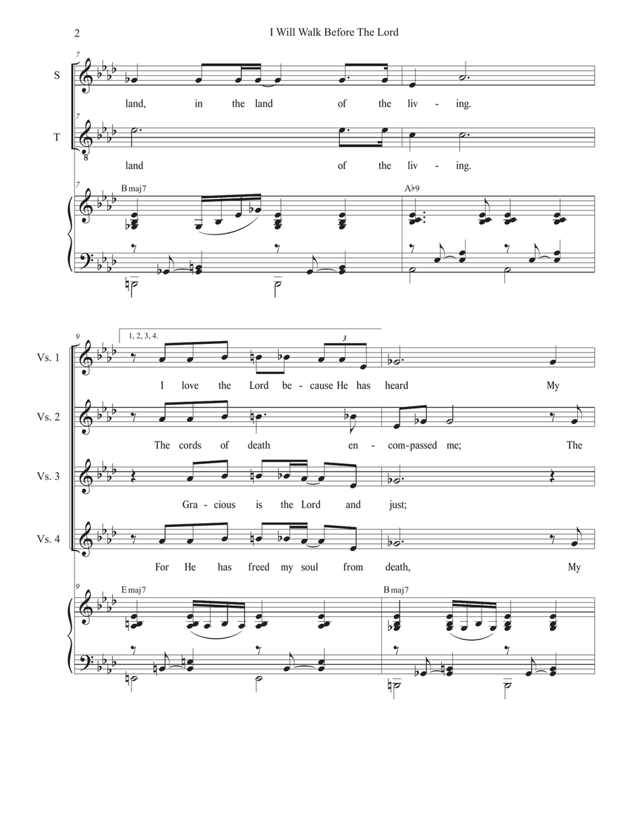 I Will Walk Before The Lord (Duet for Soprano and Tenor solo) Tenor Voice scores gallery preview page 2