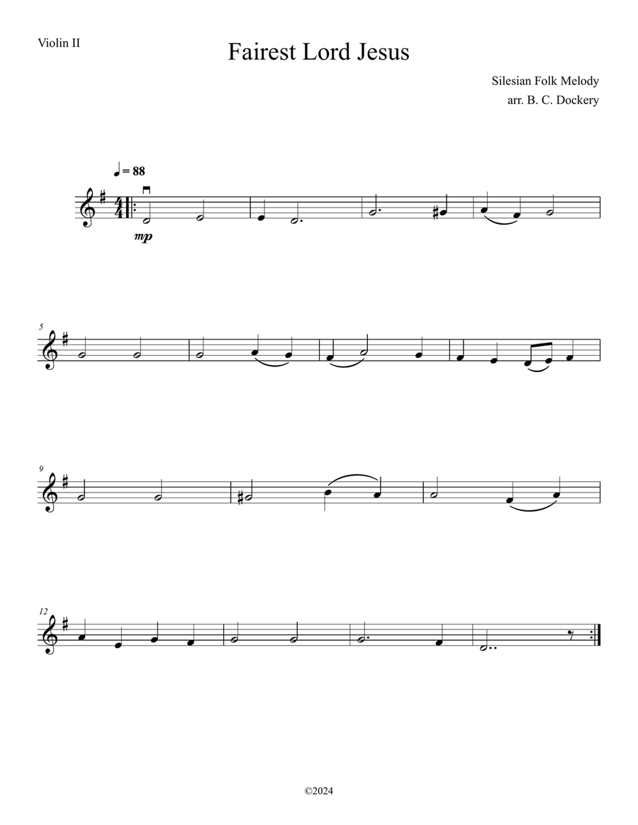 Fairest Lord Jesus (String Orchestra or Quintet) String Orchestra scores gallery preview page 4