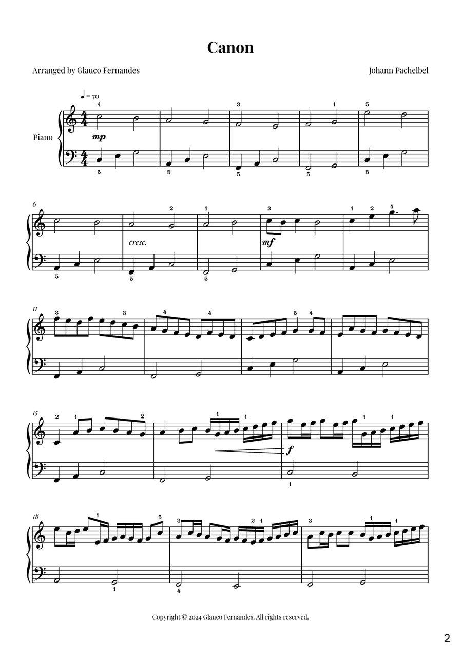 10 Classical Masterpieces in Easy Piano Arrangements Piano Method scores gallery preview page 2