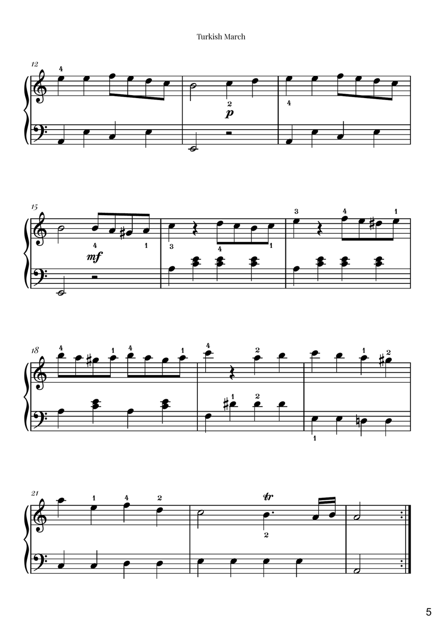 10 Classical Masterpieces in Easy Piano Arrangements Piano Method scores gallery preview page 5
