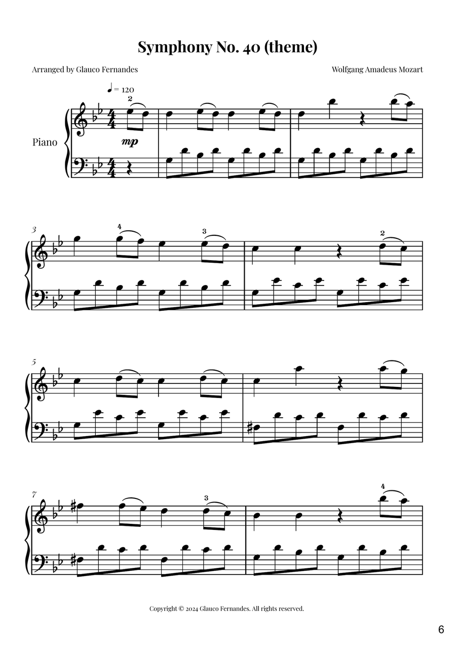 10 Classical Masterpieces in Easy Piano Arrangements Piano Method scores gallery preview page 6