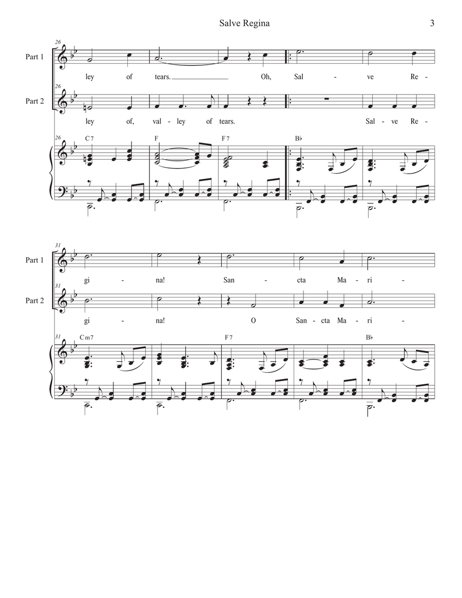Salve Regina (2-part choir) 2-Part scores gallery preview page 3