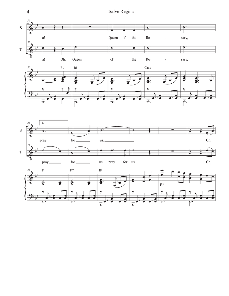 Salve Regina (2-part choir - (Soprano and Tenor) 2-Part scores gallery preview page 4