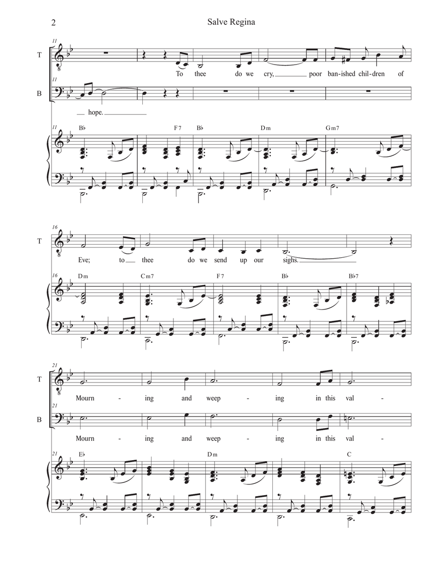 Salve Regina (2-part choir - (TB) TB scores gallery preview page 2