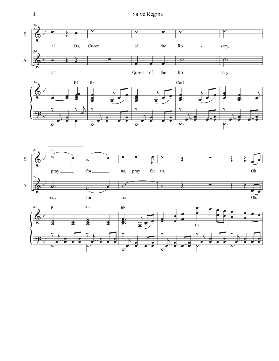Salve Regina (Duet for Soprano and Alto solo) Alto Voice scores gallery preview page 4