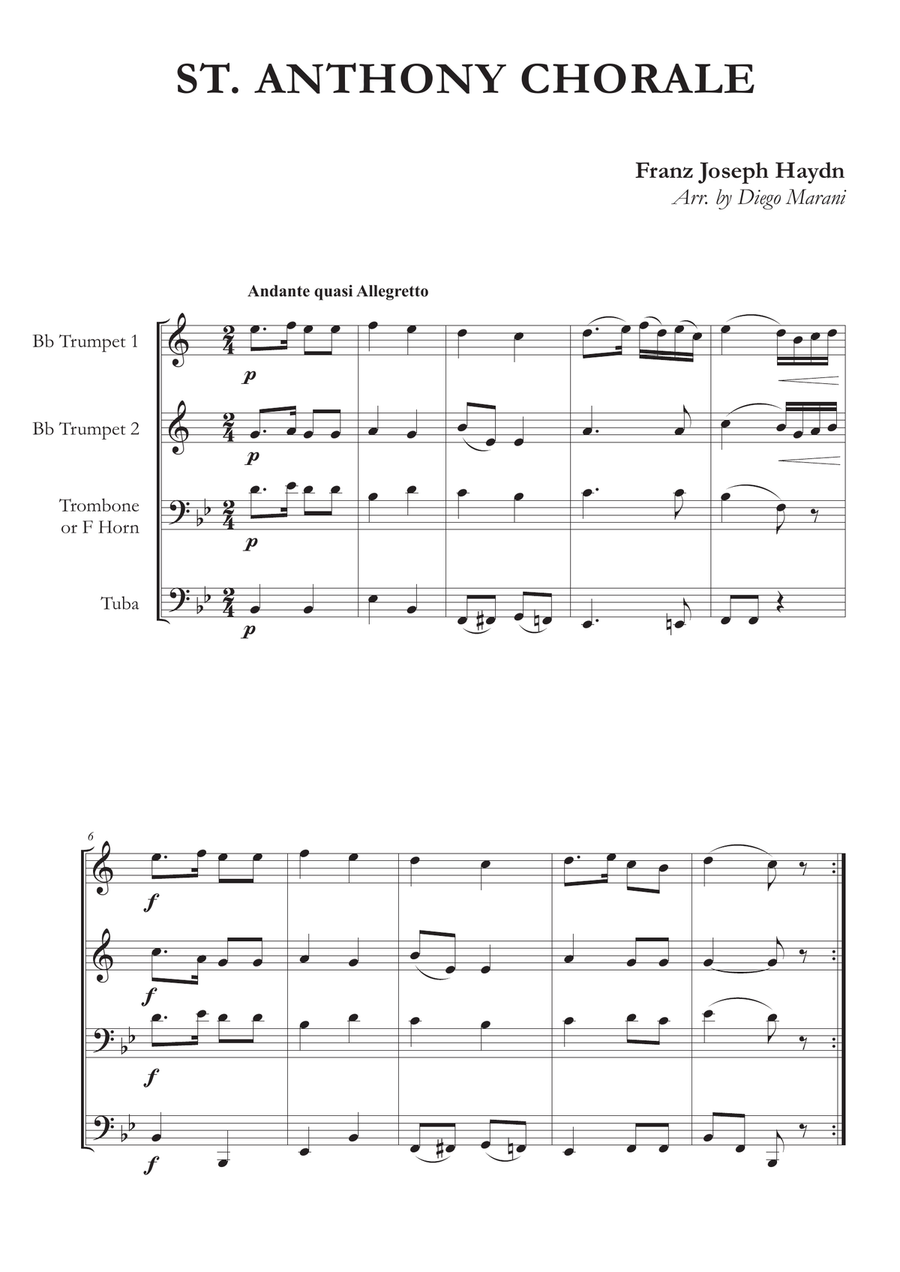 St. Anthony Chorale for Brass Quartet Brass Quartet scores gallery preview page 4