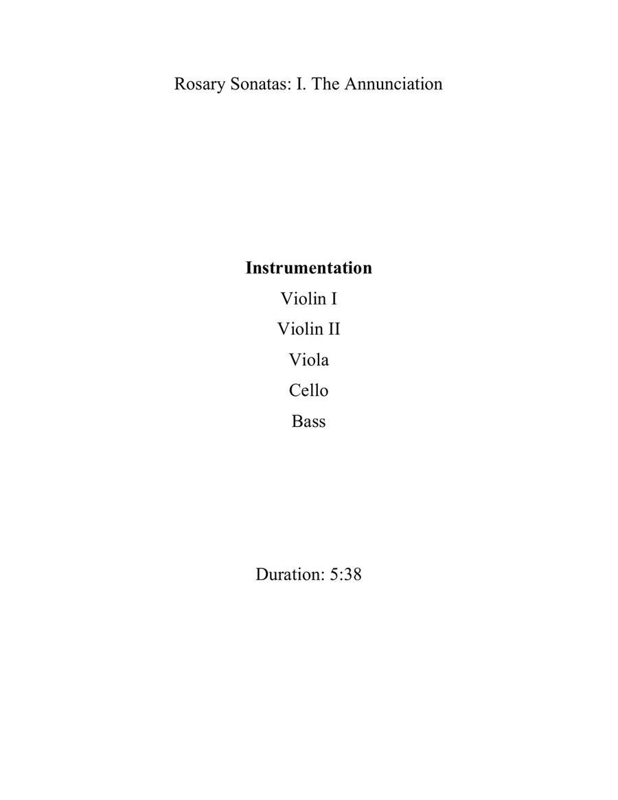 Rosary Sonatas, I. The Annunciation String Orchestra scores gallery preview page 2