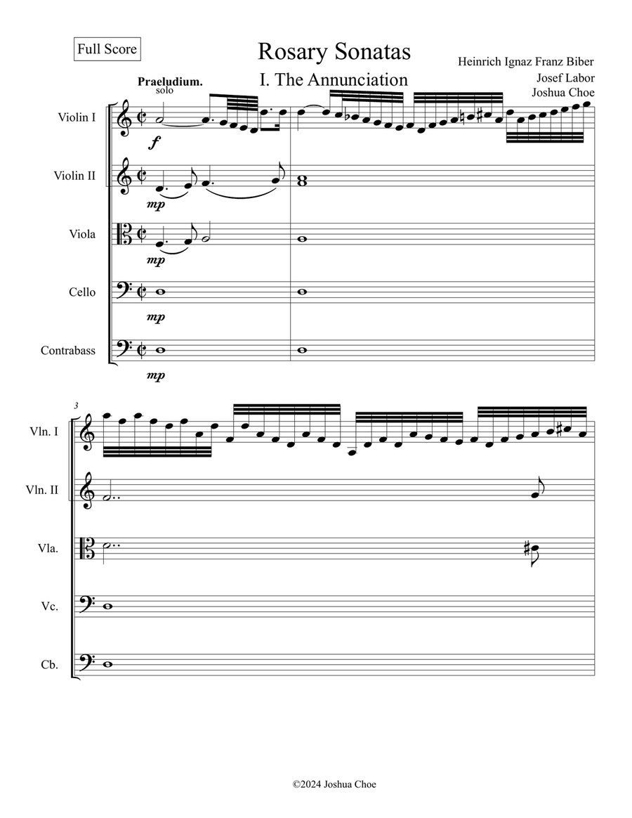 Rosary Sonatas, I. The Annunciation String Orchestra scores gallery preview page 3