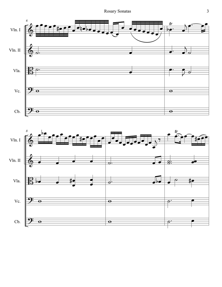 Rosary Sonatas, I. The Annunciation String Orchestra scores gallery preview page 5