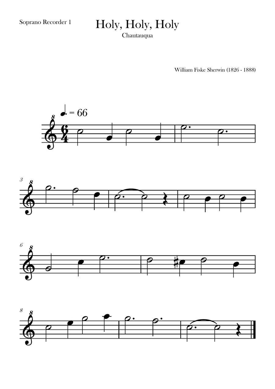 Holy, holy, holy (Chautauqua) Chamber Music scores gallery preview page 2