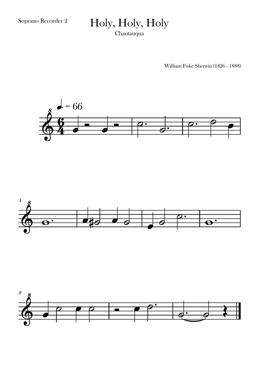 Holy, holy, holy (Chautauqua) Chamber Music scores gallery preview page 3