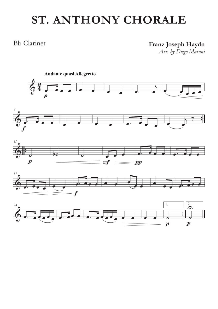 St. Anthony Chorale for Woodwind Quintet Woodwind Quintet scores gallery preview page 3