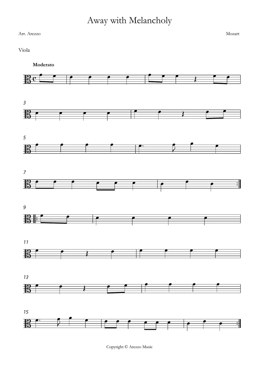 Mozart away with melancholy easy Viola and Bassoon sheet music Chamber Music scores gallery preview page 2