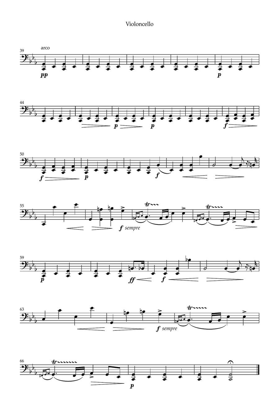 Frederic Chopin – Funeral March, Arranged for Violin and Cello String Duet scores gallery preview page 5