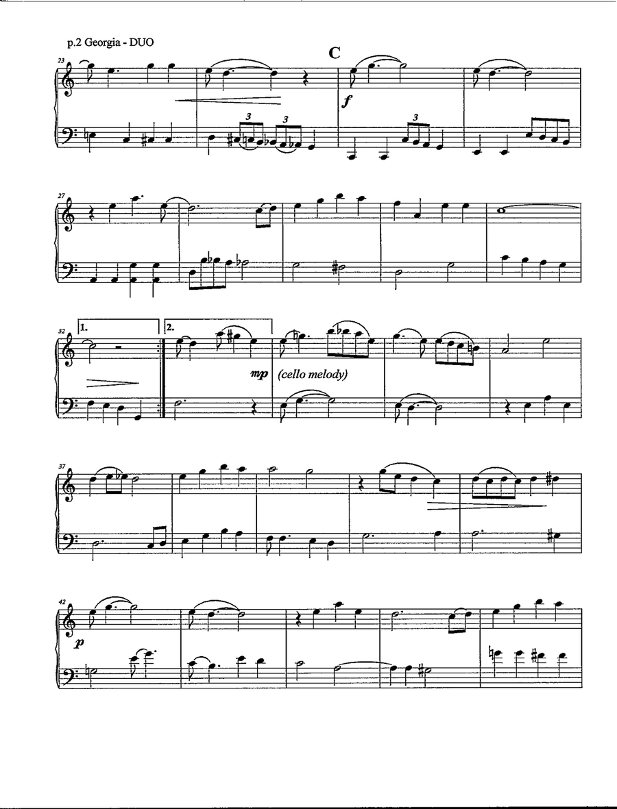 Georgia On My Mind String Duet scores gallery preview page 3