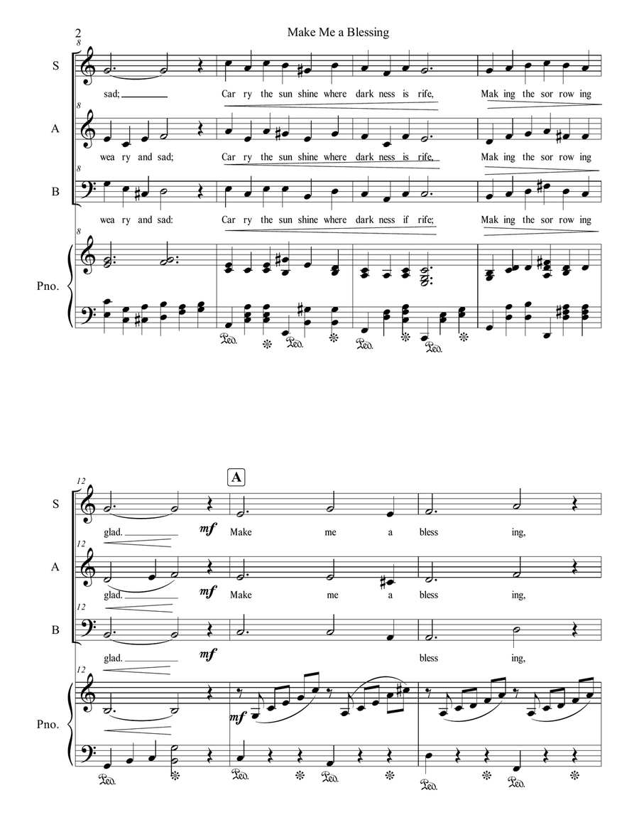 Make Me a Blessing 3-Part scores gallery preview page 2