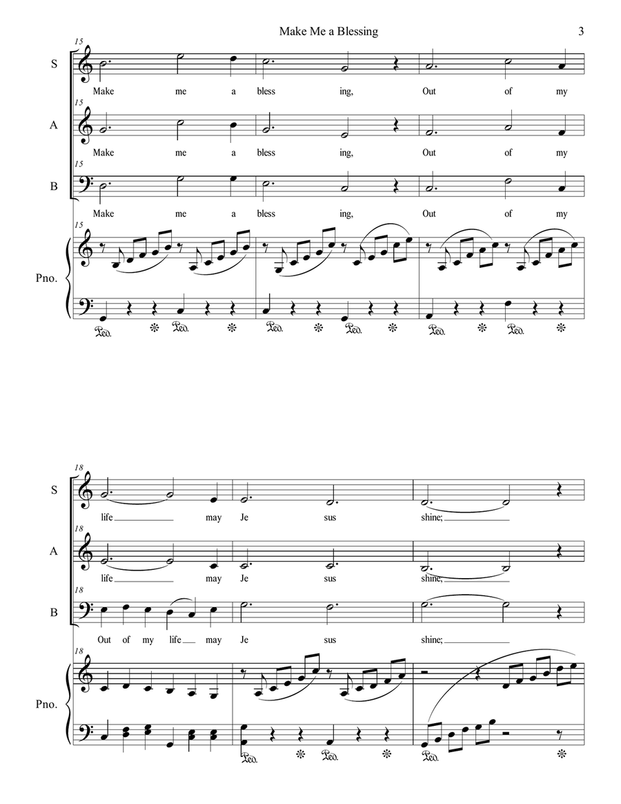 Make Me a Blessing 3-Part scores gallery preview page 3