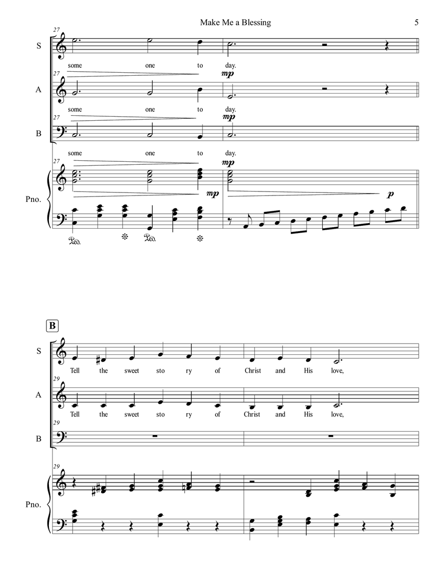 Make Me a Blessing 3-Part scores gallery preview page 5