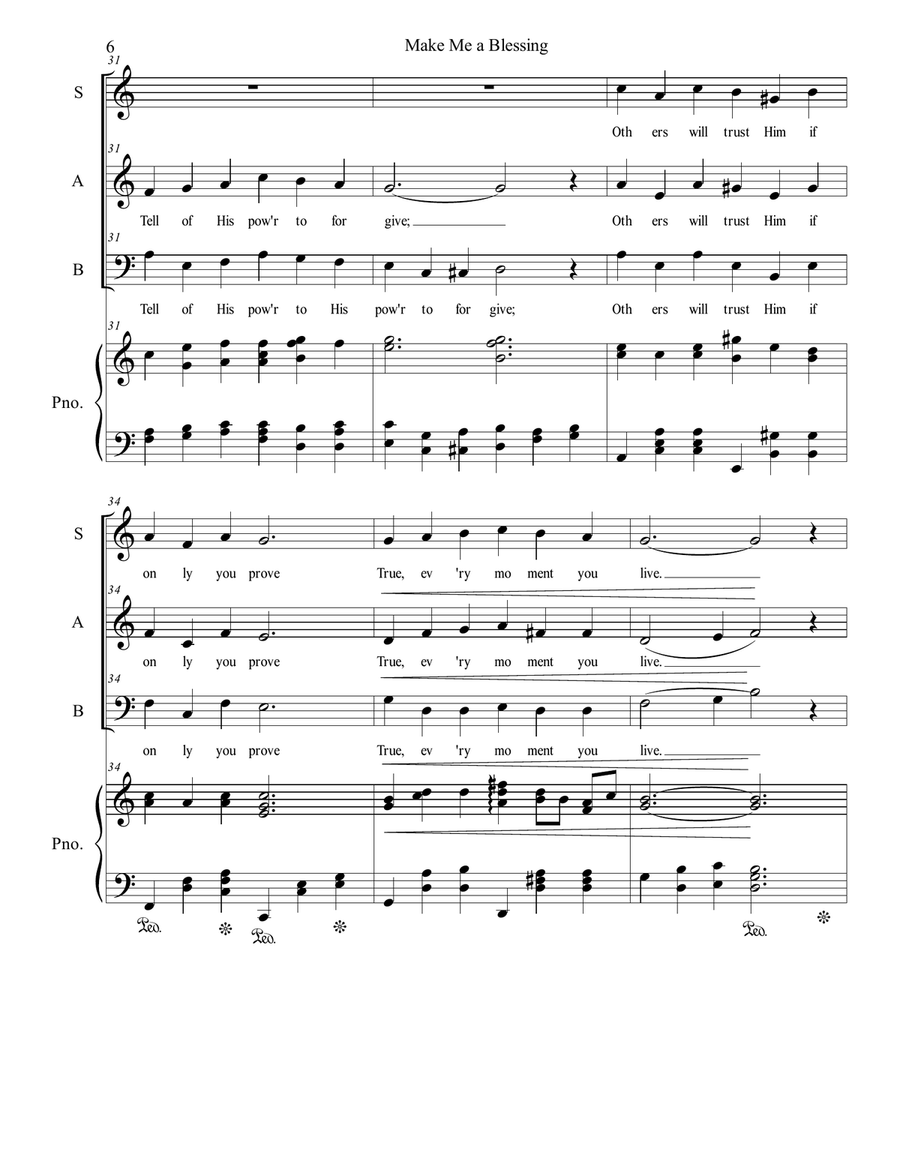 Make Me a Blessing 3-Part scores gallery preview page 6