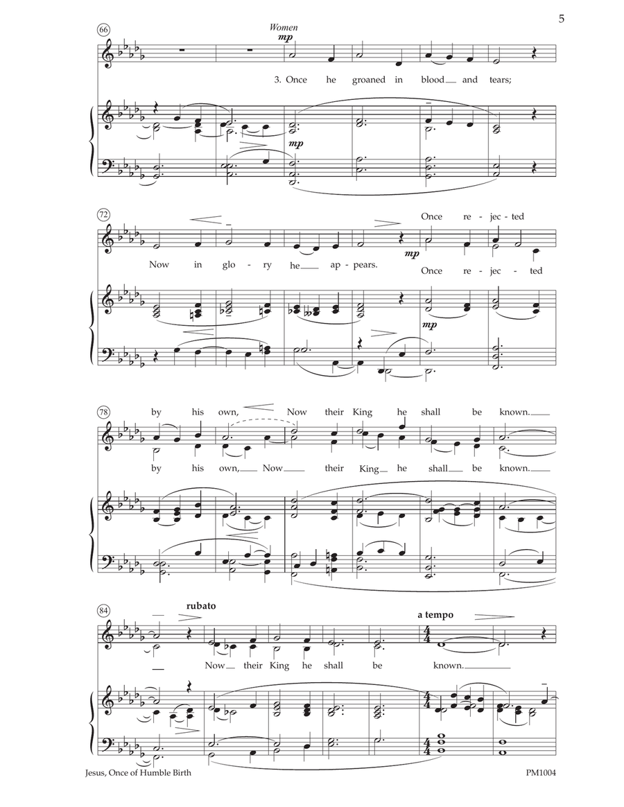 Jesus, Once of Humble Birth 4-Part scores gallery preview page 4