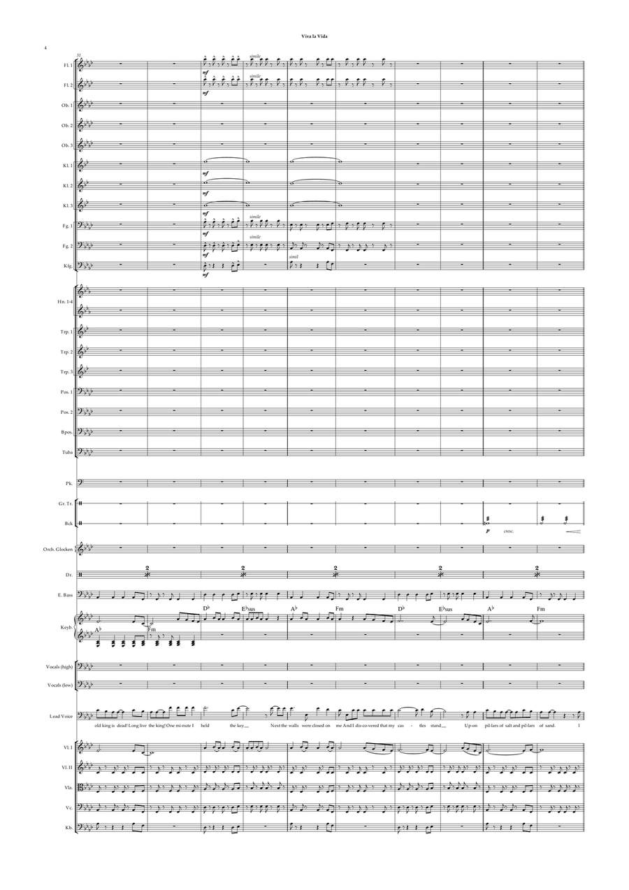 Viva La Vida Viva La Vida Full Orchestra scores gallery preview page 6