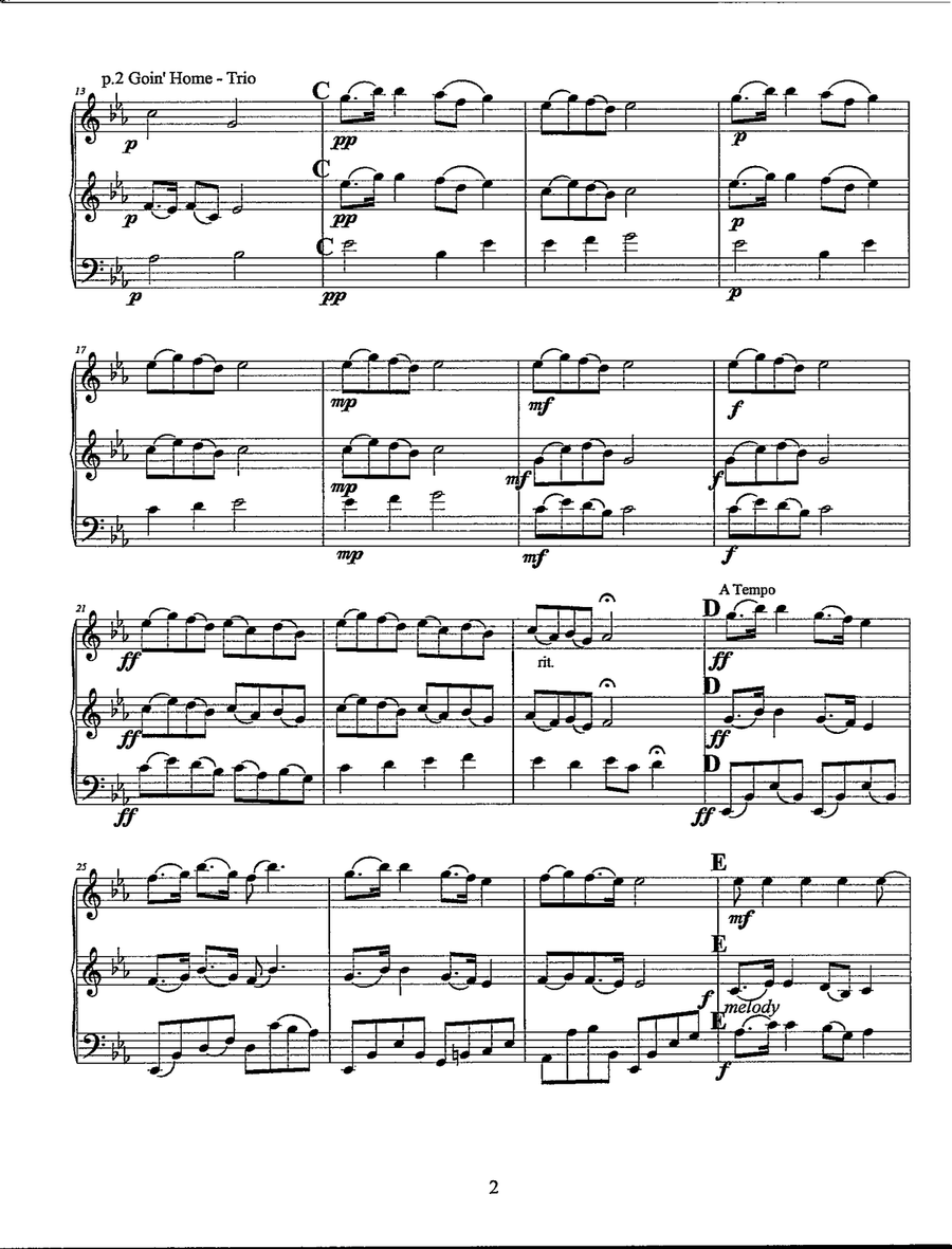 Goin' Home (from New World Symphony) String Trio scores gallery preview page 3
