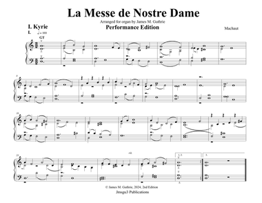 Machaut: La Messe de Nostre Dame for Organ - Performance Edition