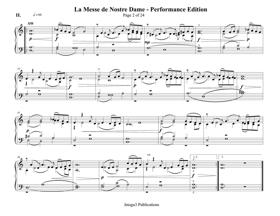 Machaut: La Messe de Nostre Dame for Organ - Performance Edition Organ Solo scores gallery preview page 2
