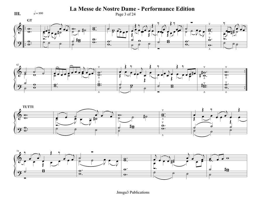 Machaut: La Messe de Nostre Dame for Organ - Performance Edition Organ Solo scores gallery preview page 3