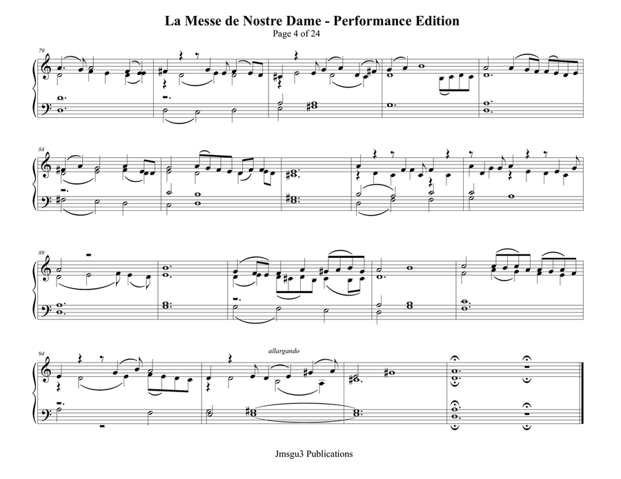 Machaut: La Messe de Nostre Dame for Organ - Performance Edition Organ Solo scores gallery preview page 4