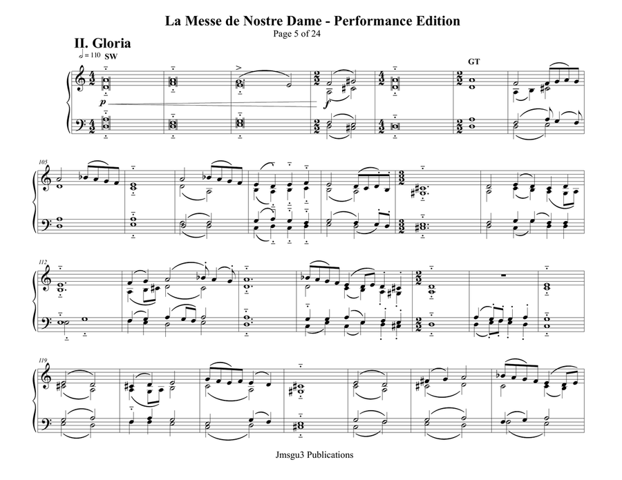 Machaut: La Messe de Nostre Dame for Organ - Performance Edition Organ Solo scores gallery preview page 5