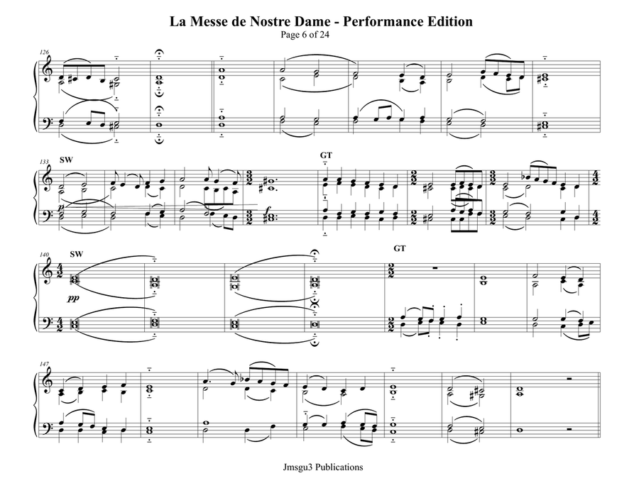 Machaut: La Messe de Nostre Dame for Organ - Performance Edition Organ Solo scores gallery preview page 6