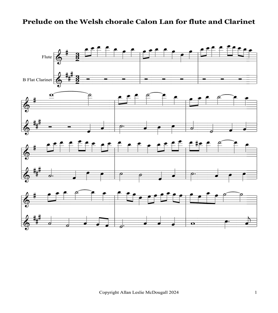 Prelude on the Welsh chorale 