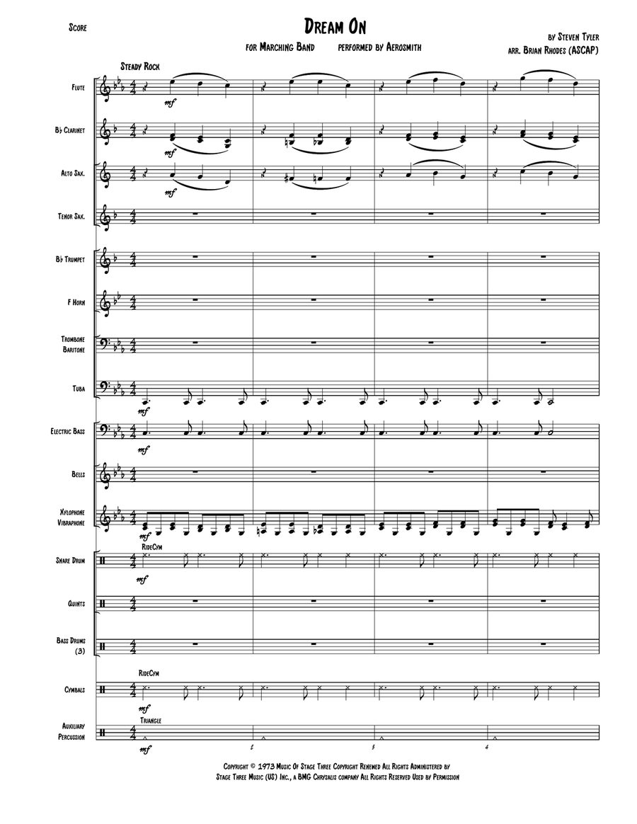 Dream On Dream On Marching Band scores gallery preview page 2