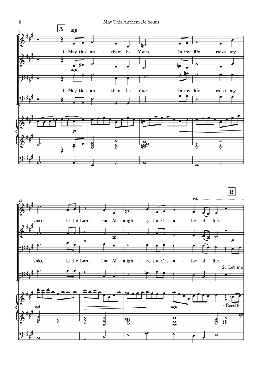 May This Anthem Be Yours May This Anthem Be Yours 4-Part scores gallery preview page 2