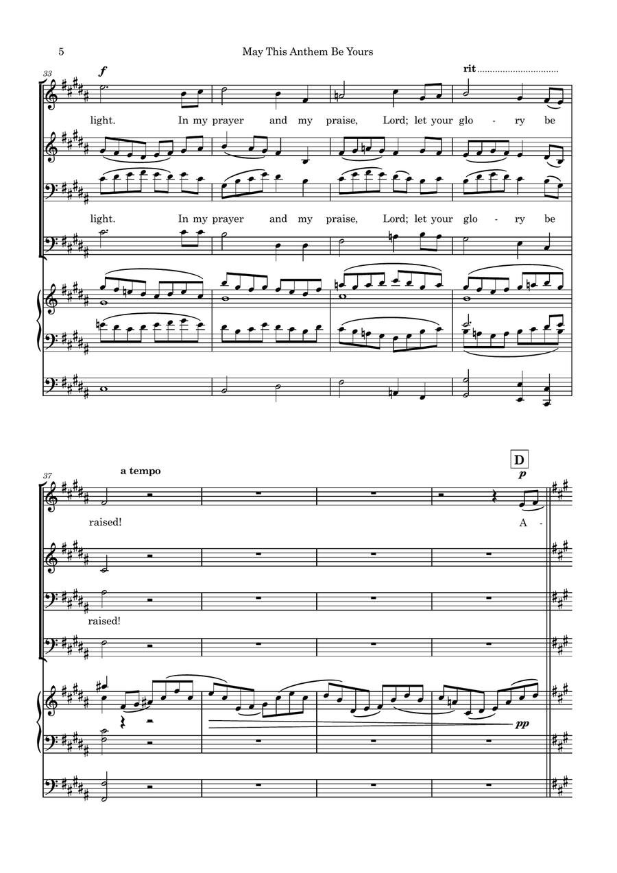 May This Anthem Be Yours May This Anthem Be Yours 4-Part scores gallery preview page 5