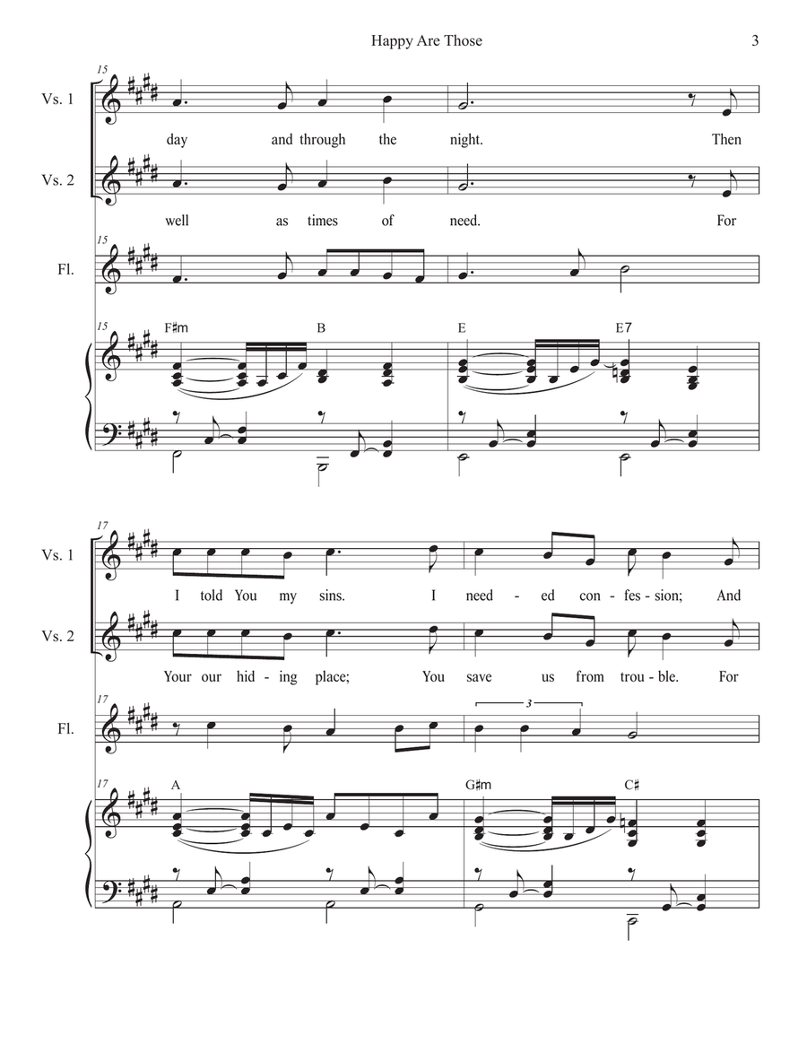 Happy Are Those (Unison choir) Unison Choir scores gallery preview page 3