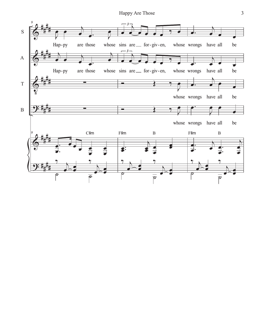 Happy Are Those (Vocal Quartet - (SATB) 4-Part scores gallery preview page 3